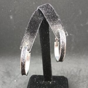Elegant Silver Tone Hoop Earrings